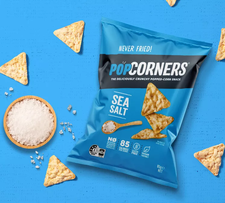 Popcorners sea salt flavoured popped-corn chips 85g single pack