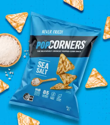 Popcorners sea salt flavoured popped-corn chips 85g single pack